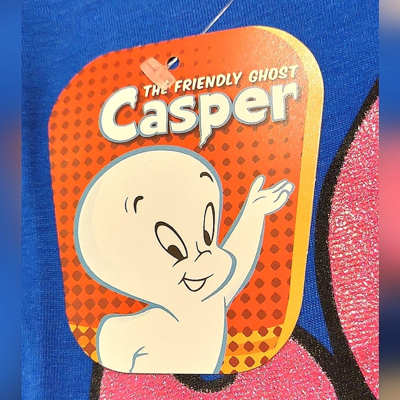 Casper The Friendly Ghost Girl's Blue Short Sleeved Tee NWT Sizes S/P, L/G & XL - Picture 3 of 6